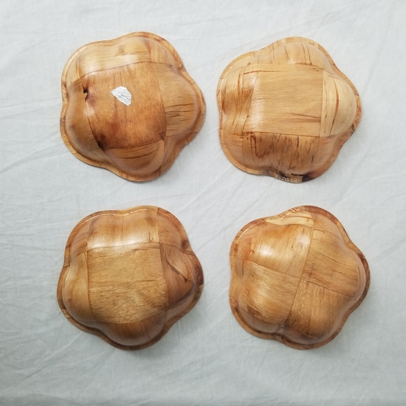 4 light wood vintage bowls - Picture 2 of 8